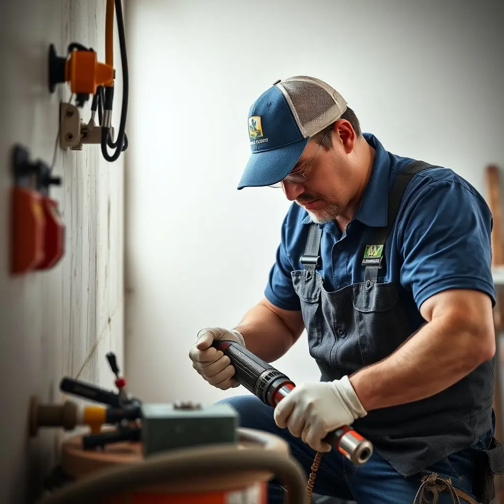 A smiling restoration professional in a branded uniform shaking hands with an Orange homeowner.